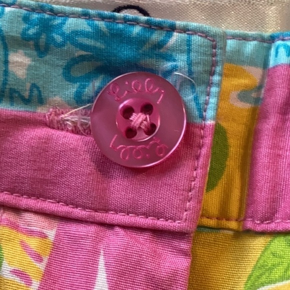 VINTAGE Lilly Pulitzer Pastel Rainbow Patchwork Crop Capri Pants Women’s Size 8 - Picture 5 of 7